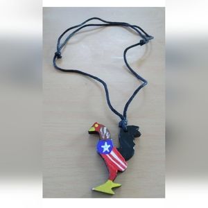 Puerto Rico Flag Adjustable Necklace/Rooster